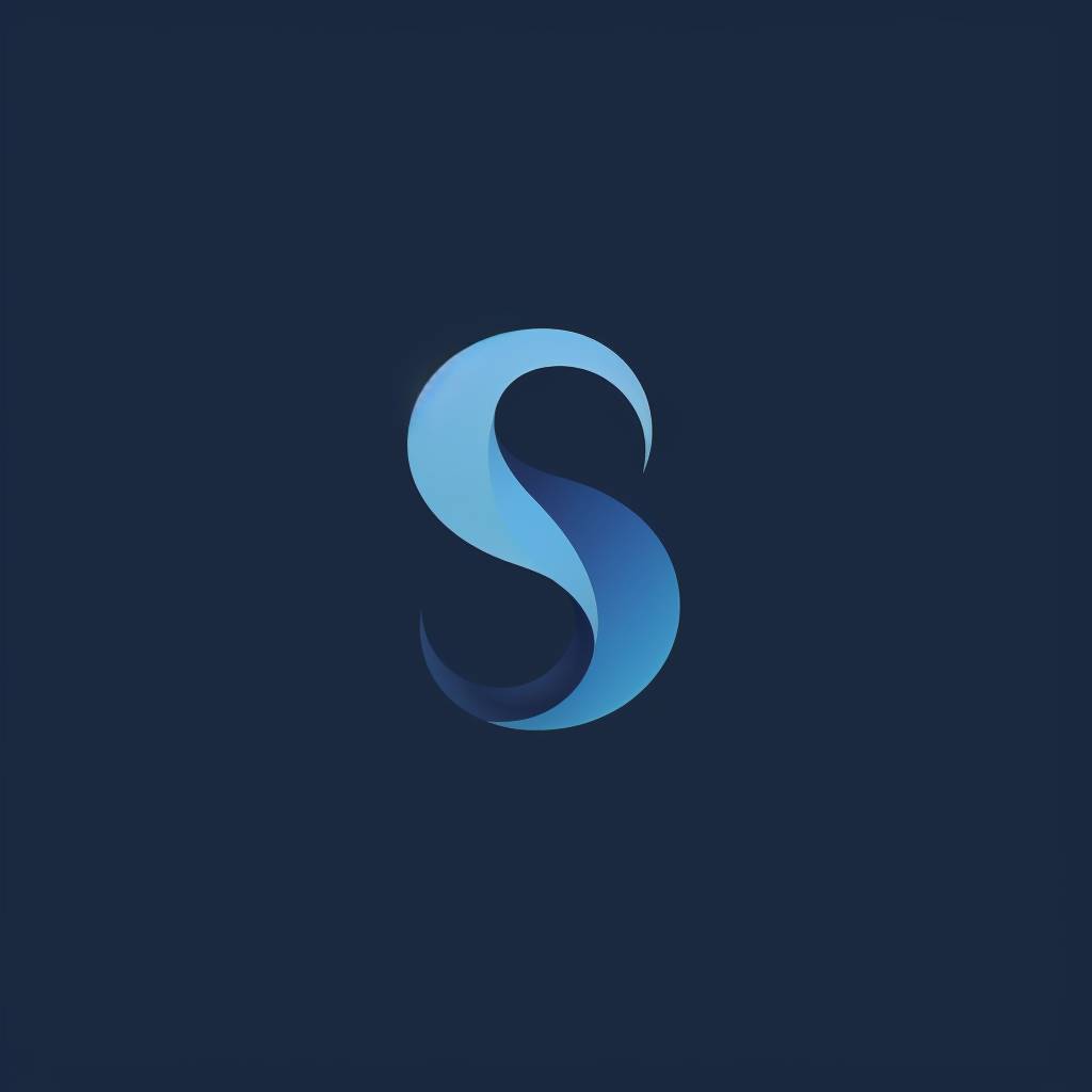 a simple logo, blue, main Symbol is a S, working with negative space, it, sales