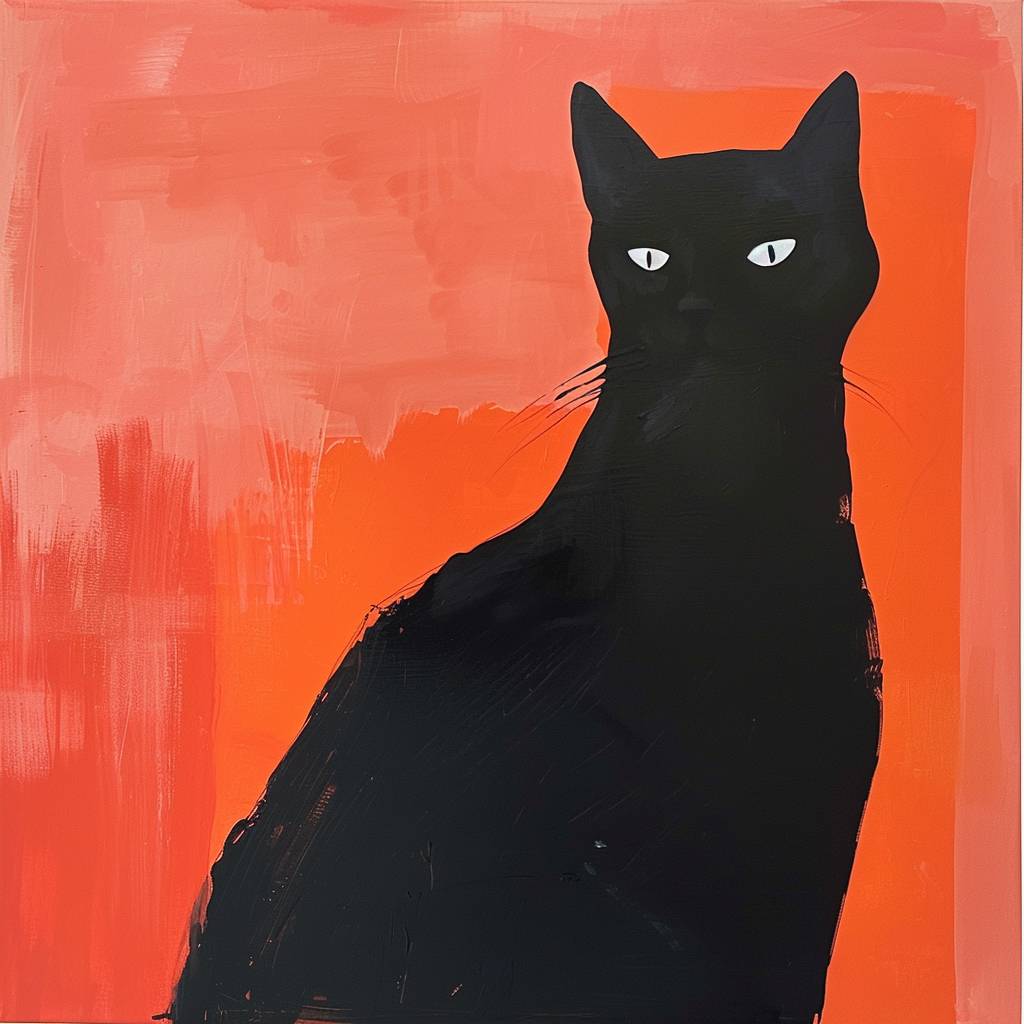 Feline animal painting in the style of Anne Truitt