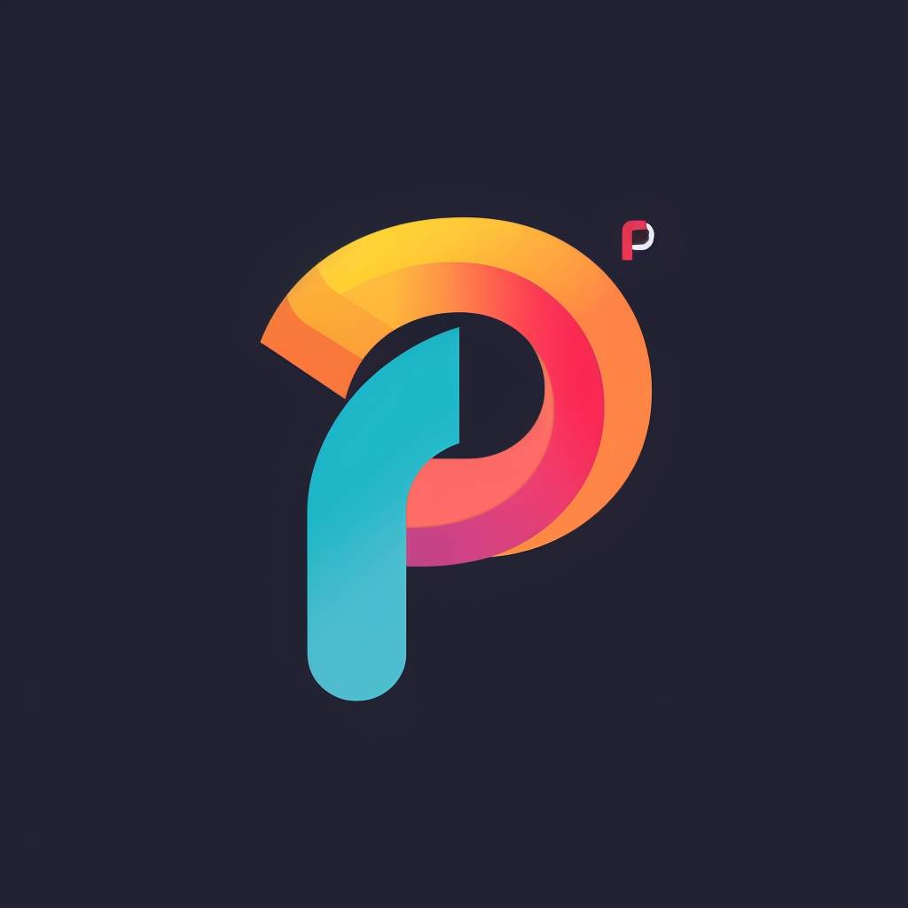 Simple modern logo for creative agency, letter 'P' shape, solid color