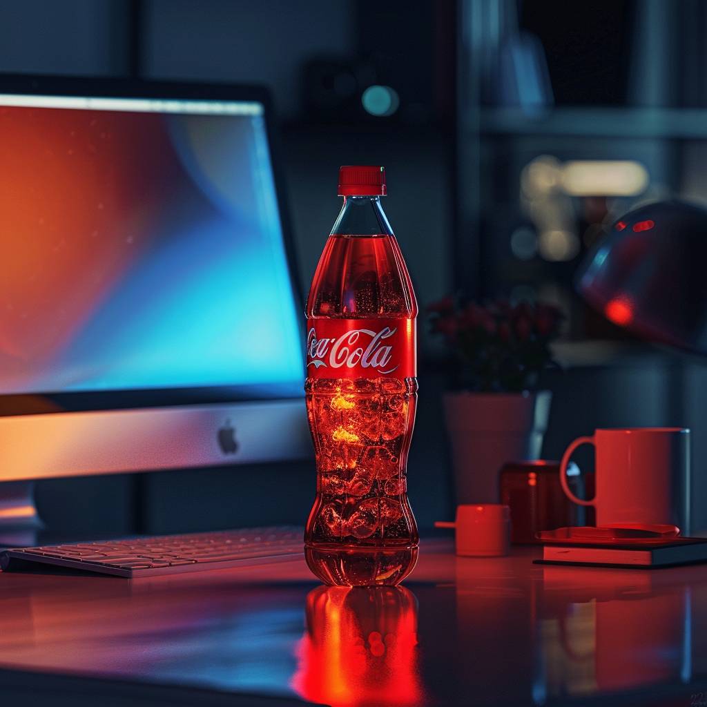 Vita Cola bottle standing next to the computer