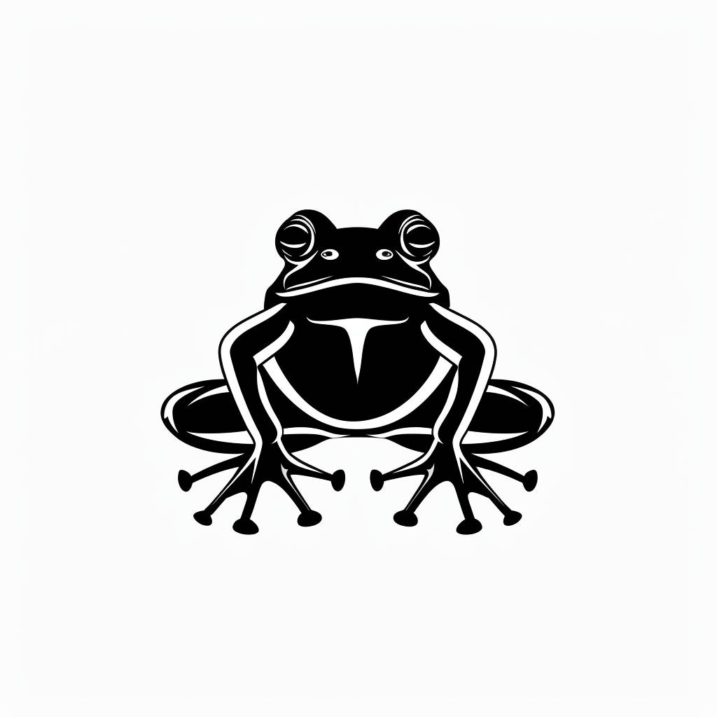 Vector graphic logo of frog, simple minimal, by Rob Janoff –no realistic photo details