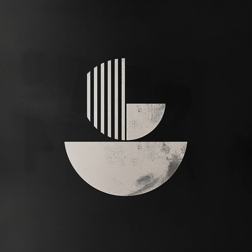 Logo for an interior company, graphics, minimalism, elegance, Paul Rand, graphite