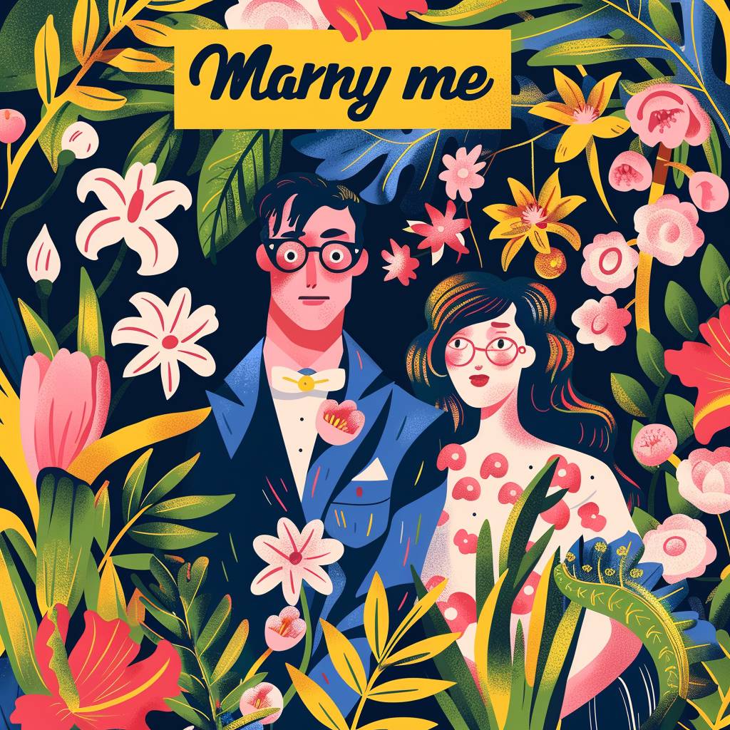 Website landing page header for wedding agency by Josef Frank. Title 'Marry me'