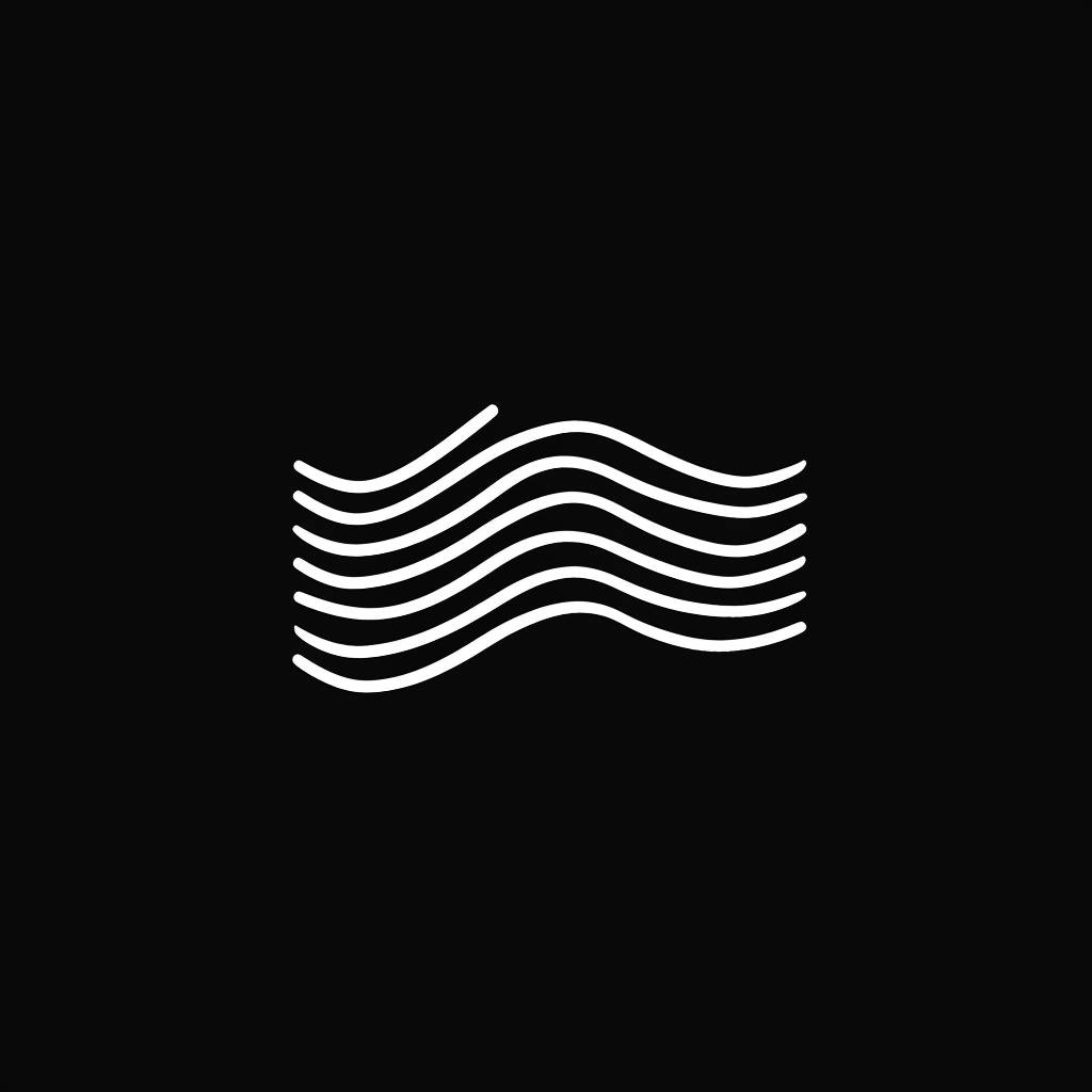 Simple linear wavey in form logo for a company called North Sound