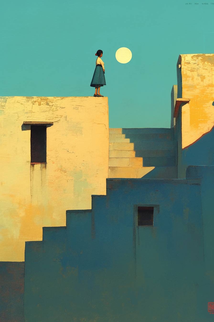 Painting by Liu Ye depicting sunset