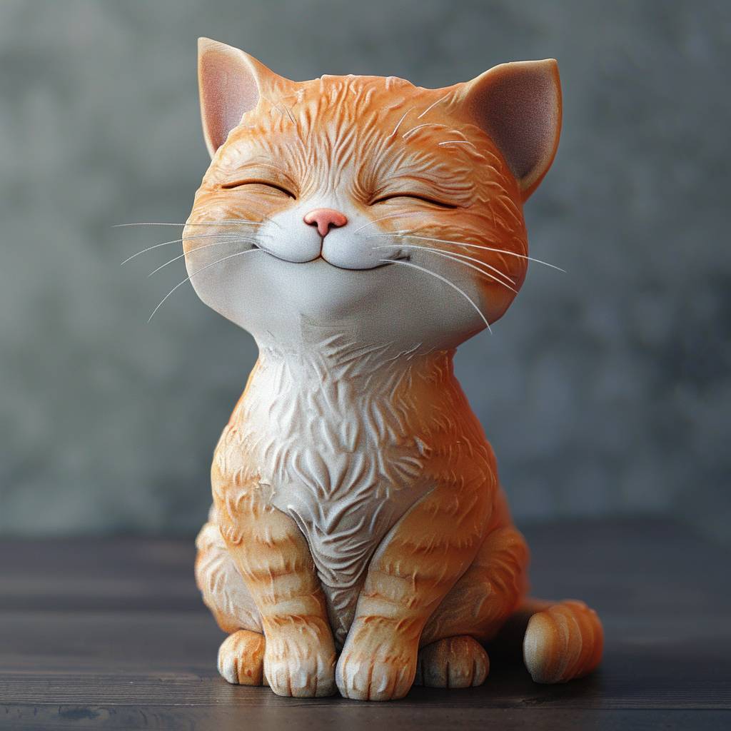 a cute cat, 3D clay material