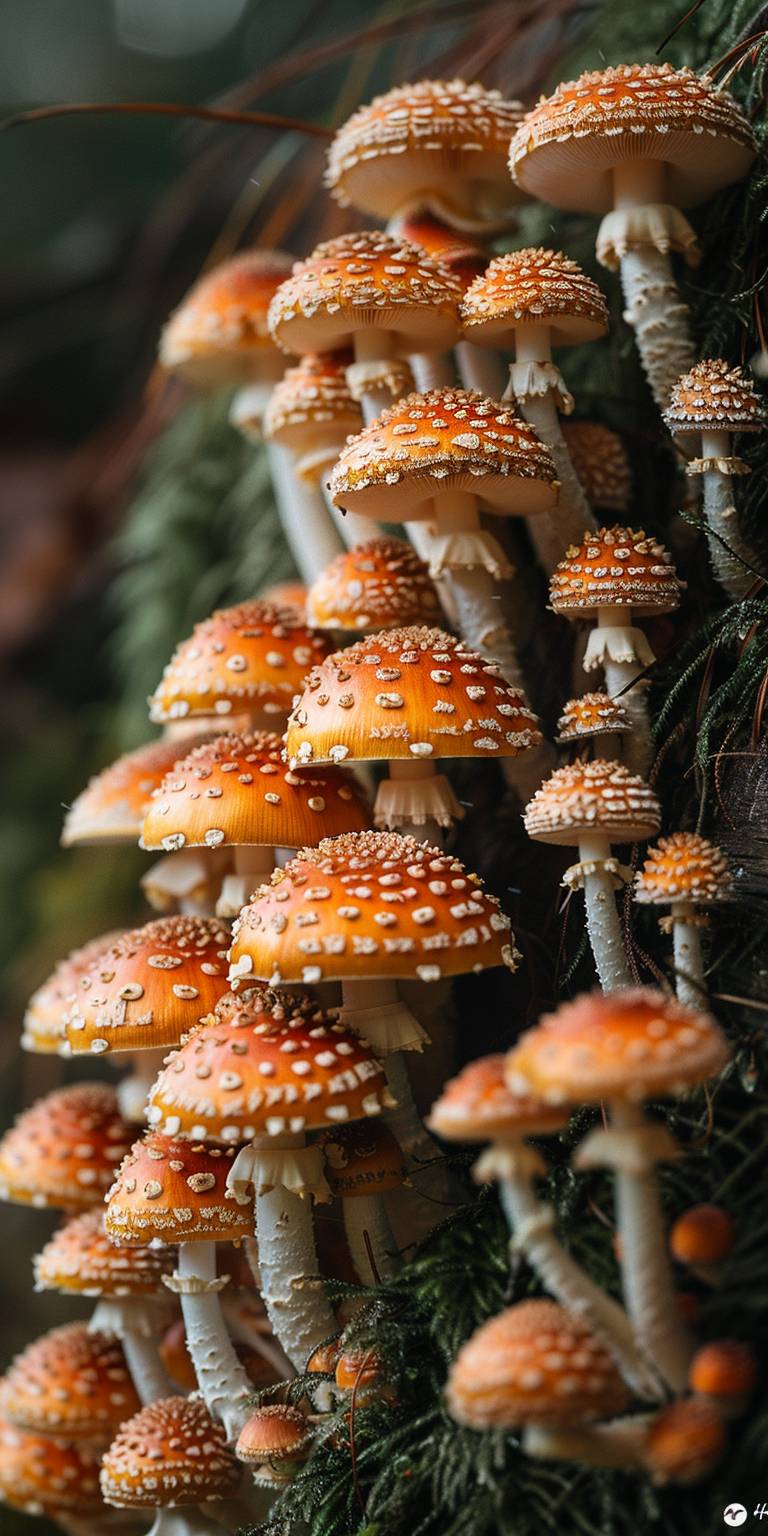 A professional photograph of cute mushroom people
