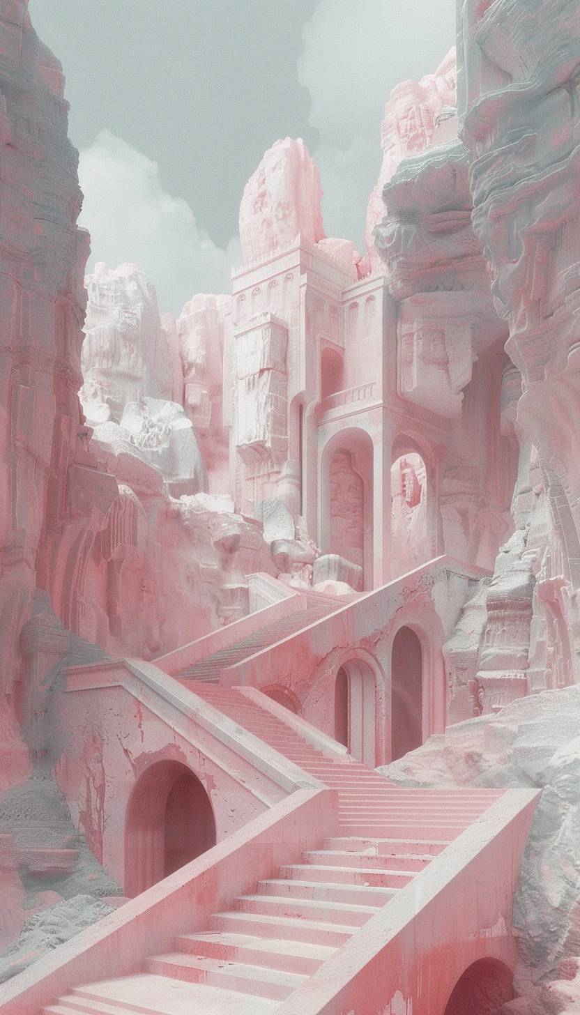 In style of Hsiao Ron Cheng, Enigmatic ruins of an ancient civilization --ar 4:7 --v 6.0