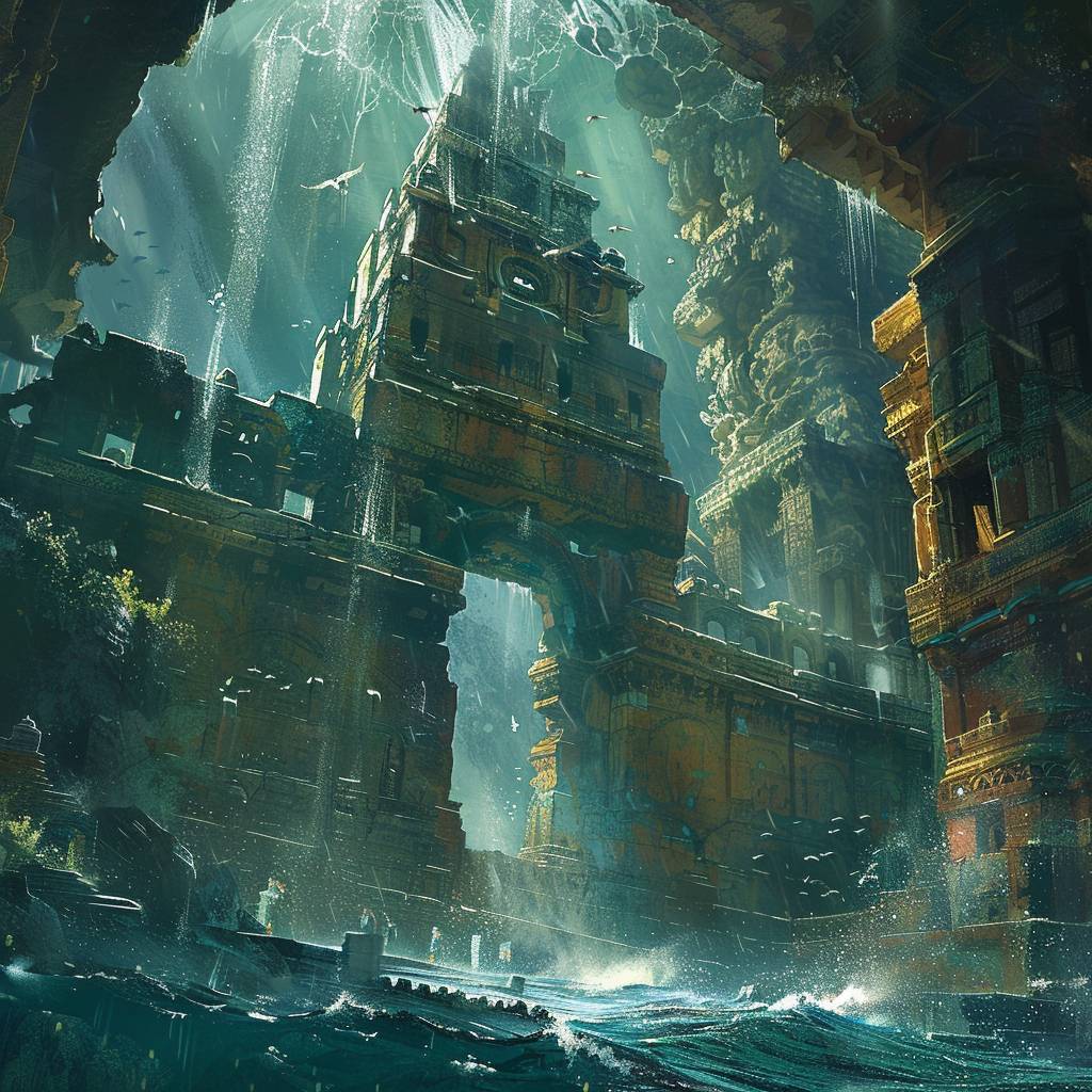 Ancient ruins of Atlantis, Ciruelo Cabral, craig mullins, sparth, splendor and waves