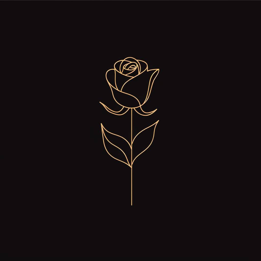 Minimal line logo of a rose, vector