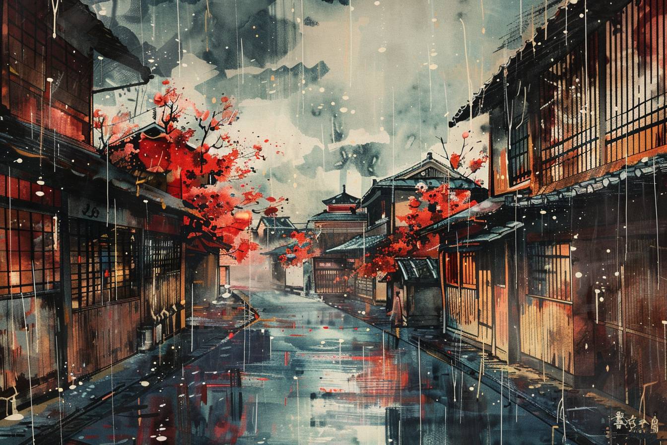 井上雄彦風のスタイルで描かれた都市風景