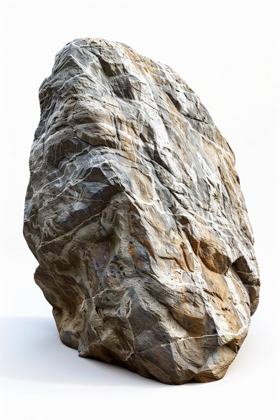 岩、白い背景、写実的 --スタイル raw --iw 3 --v 6.0