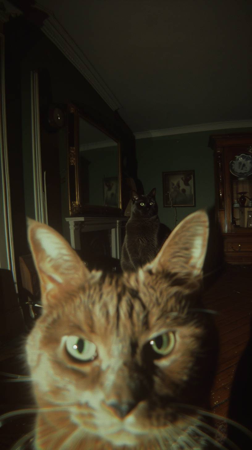 Wide-angle view about luck, cats, mirrors, bunnies