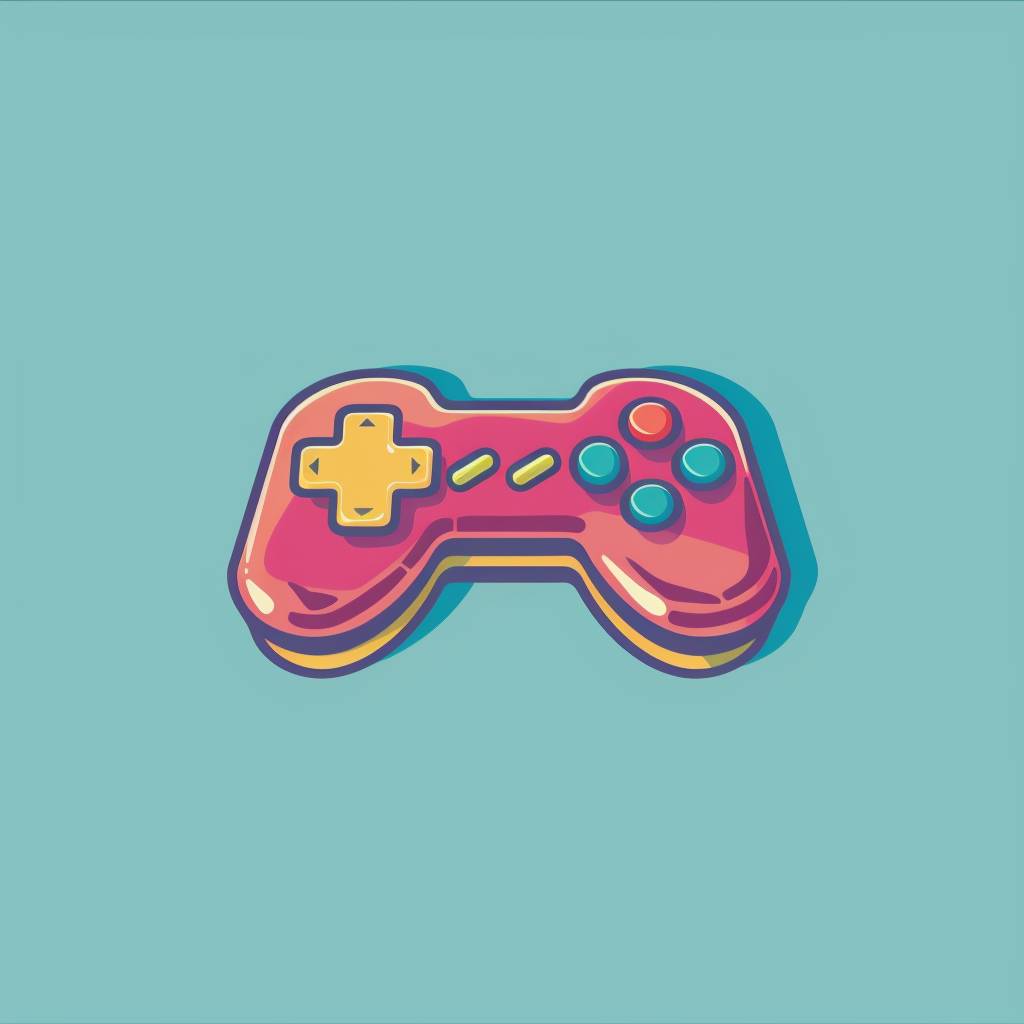 A game badge, simple vector shapes, clean colors, solid color background, clear vector graphic