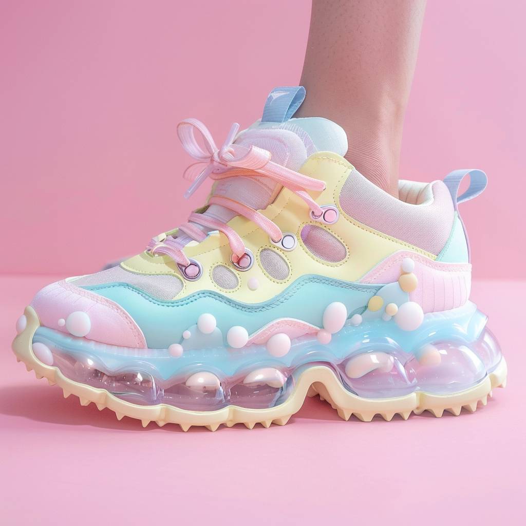 Super stylish surreal sneakers with a soft color palette