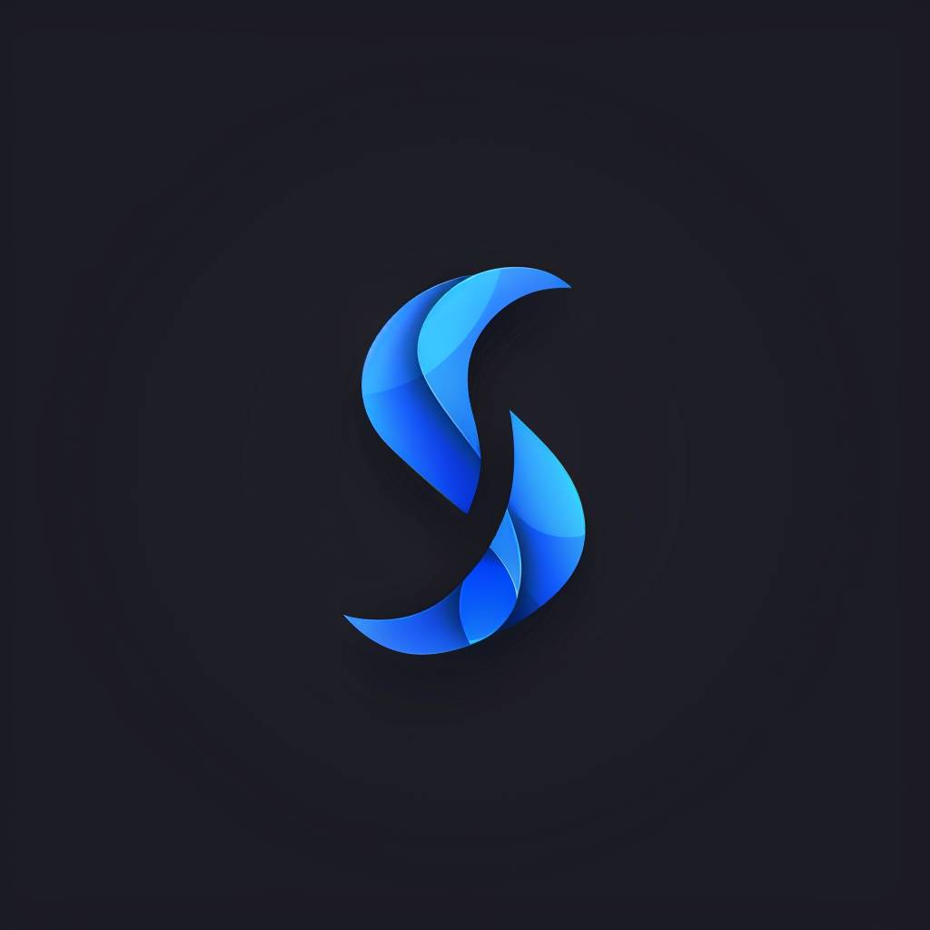 a simple logo, blue, main Symbol is a S, working with negative space, it, sales