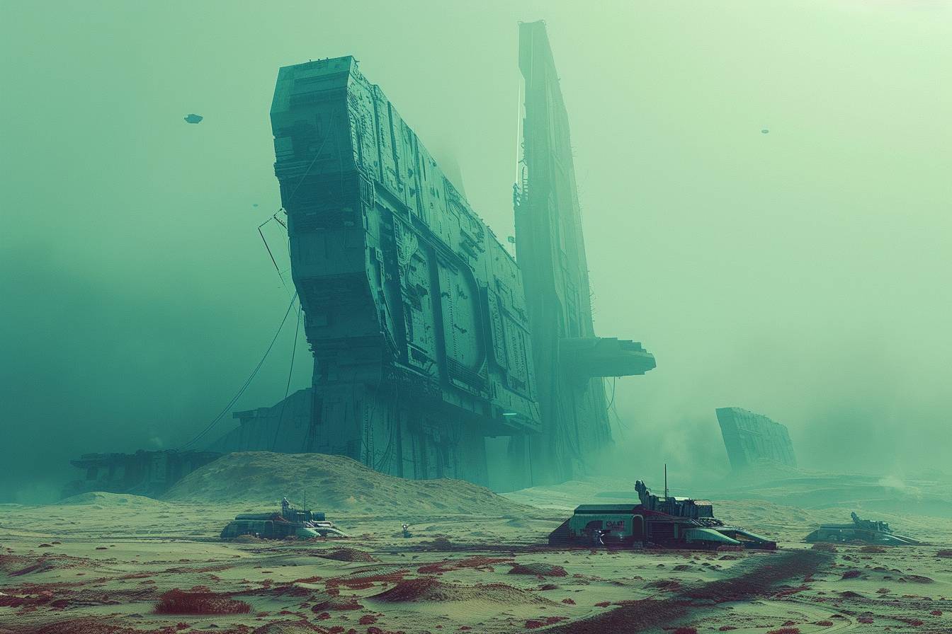 Wasteland, sci-fi art, in the style of Mike Winkelmann