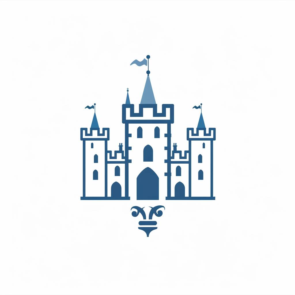 シンプルな大学ロゴデザイン、知識大学、イラスト、白い背景、オックスフォード大学のスタイル