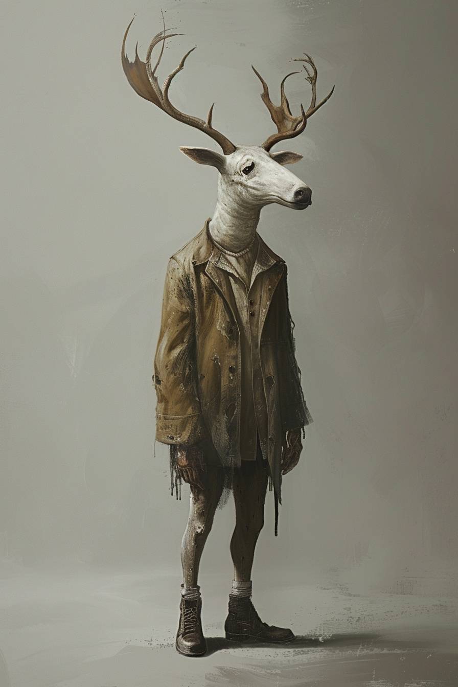 In style of Akos Major, character concept design, half body