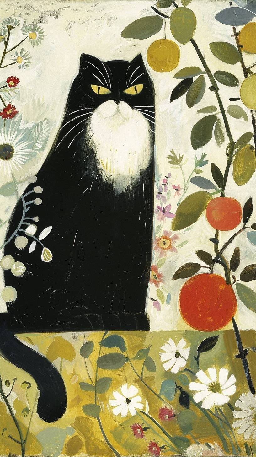 Mary Fedden's painting depicts a silly cat