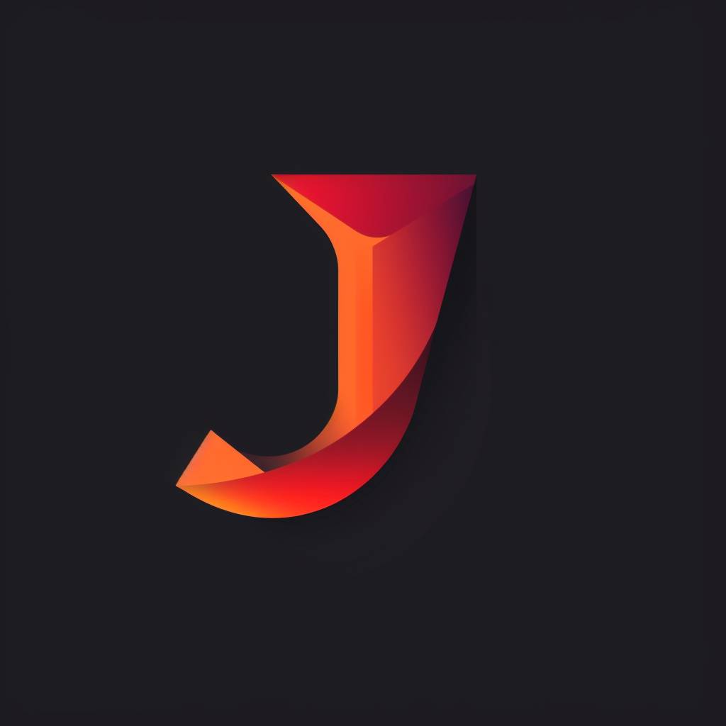 Typography logo, minimalist, sharp, double letter J