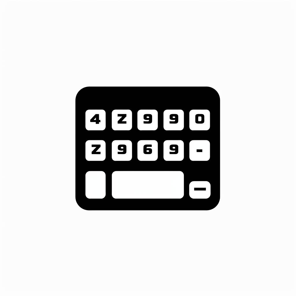 Keyboard Keypad Icon: Base the logo on the image of a keypad, incorporating a few simple keys or the outline of the entire keyboard to symbolize secure password management.