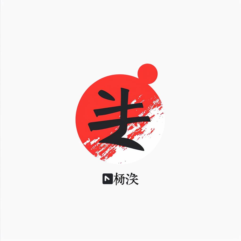 Flat vector typography logo design in 2 colors for digital product designer Mohit, Japanese style, white background
