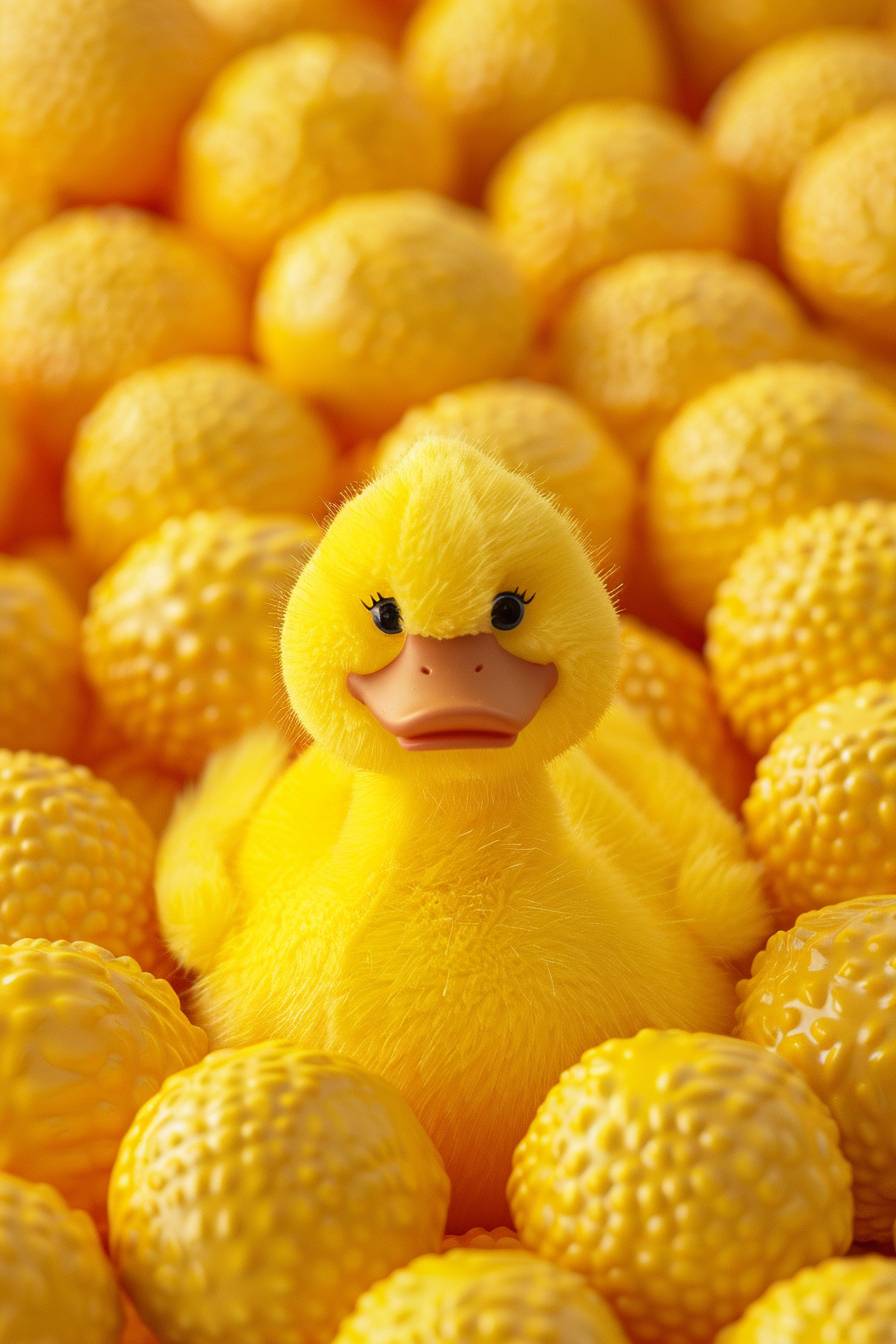 Yellow duck toy texture background