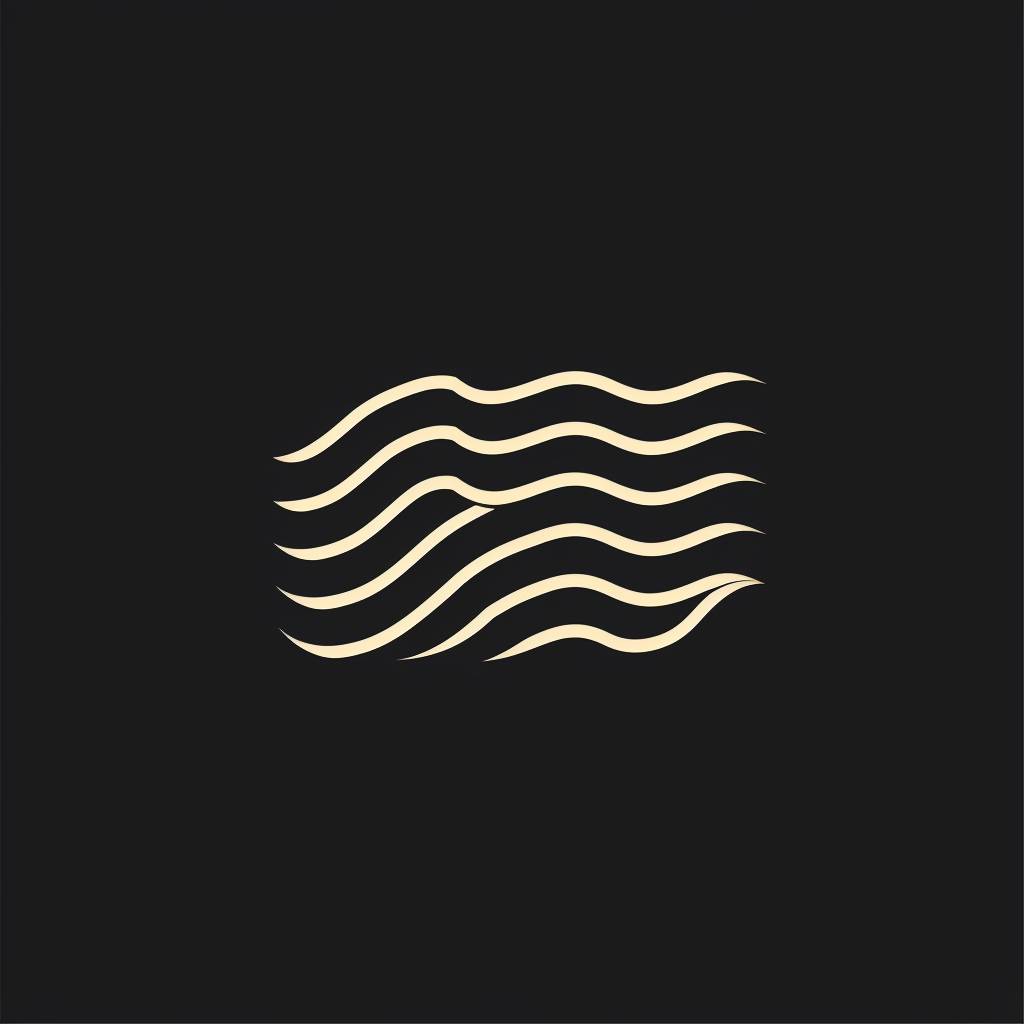 波の雰囲気を持つシンプルでリニアなミニマリスト風のロゴ
