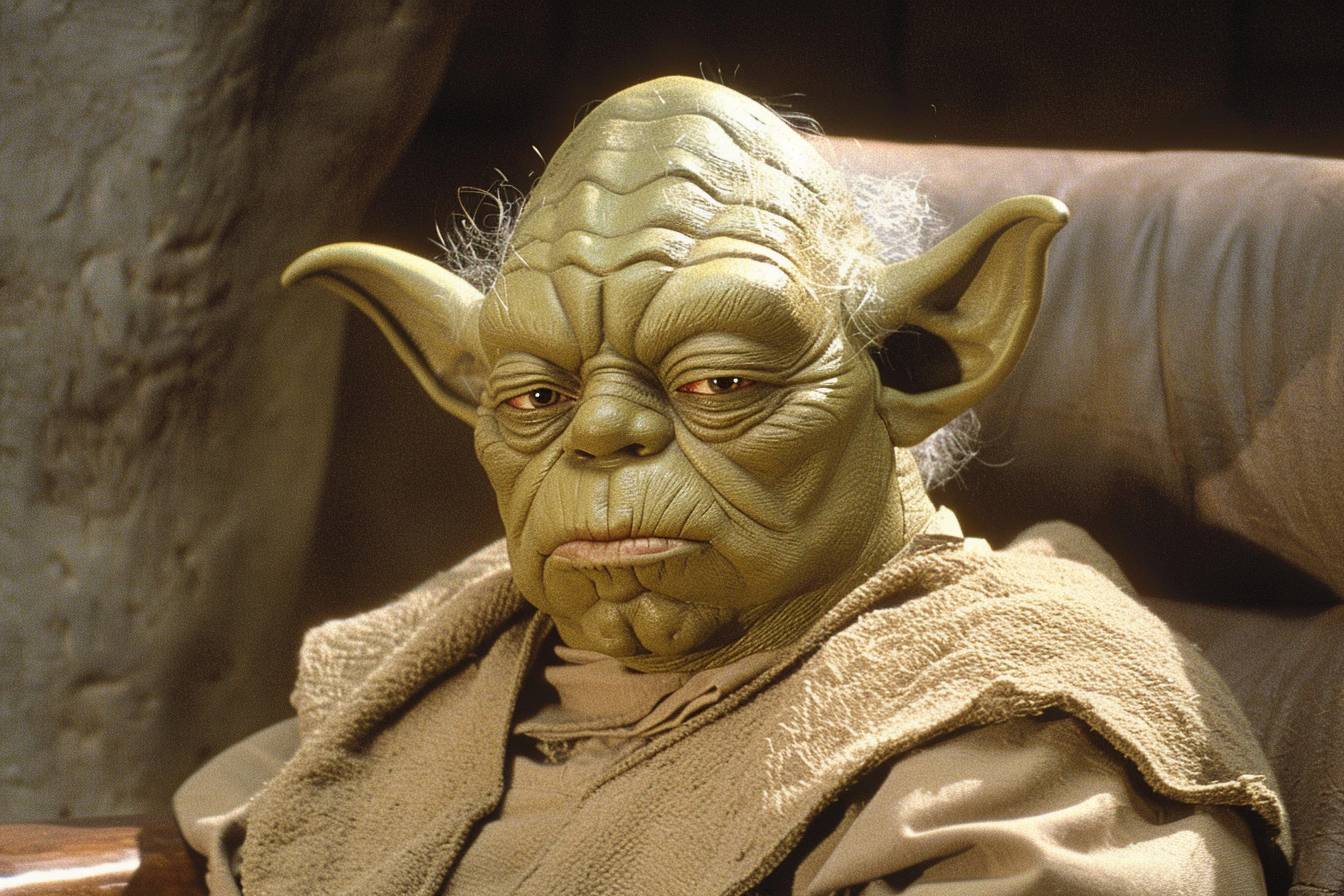 Production Still from Star Wars: Shrek, starring bald shrek as yoda’s father, cinematography, directed by George Lucas, 1978 film style --ar 3:2  --v 6.0
