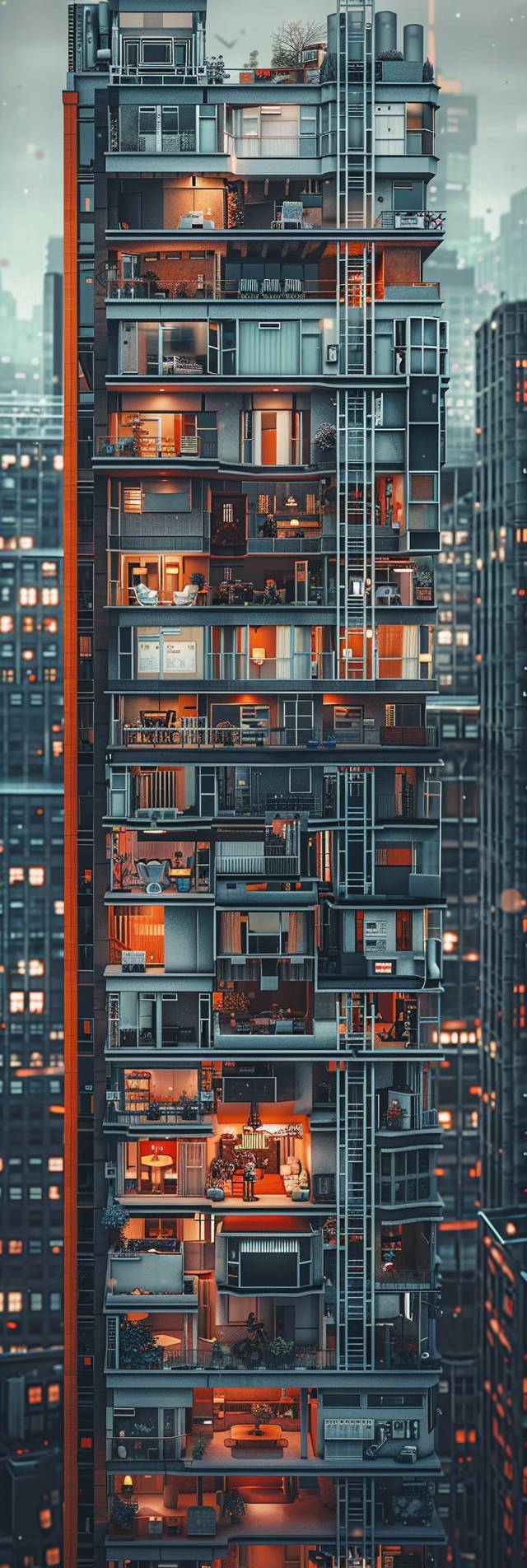これは私が最もお気に入りの都市高層ビルの断面写真です