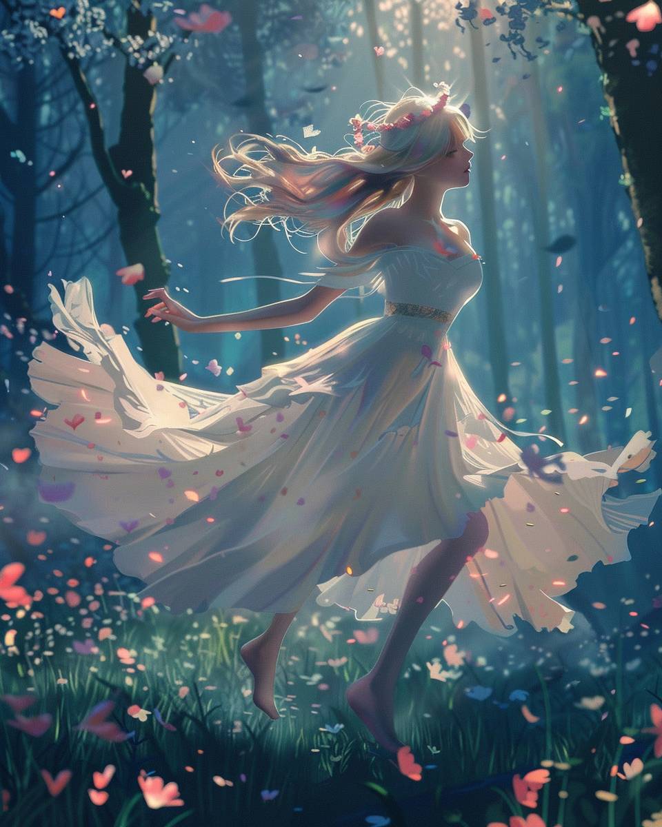 幻想的な森の中の魔法の妖精