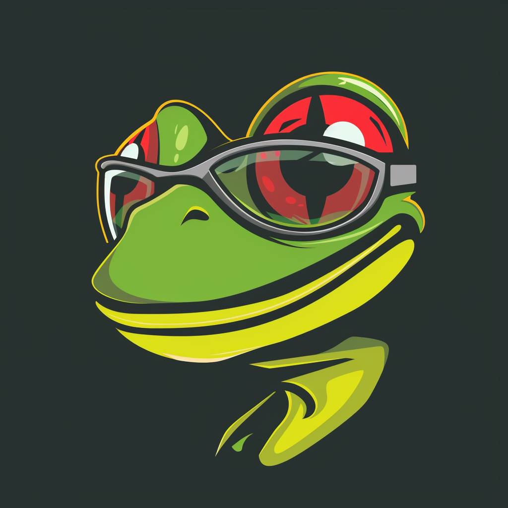 Cartoon style esports logo, simple frog