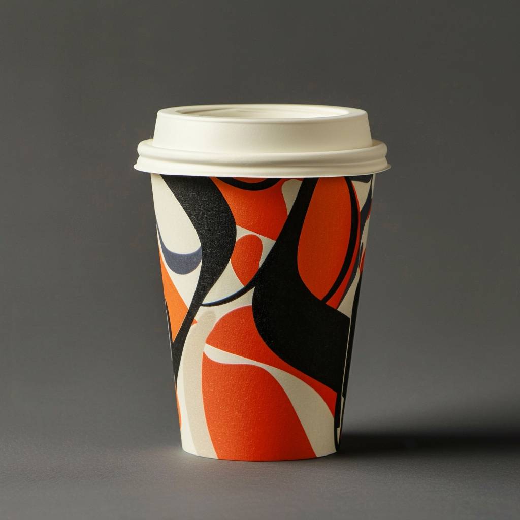 Takeaway coffee cup design by Alvin Lustig --v 6.0