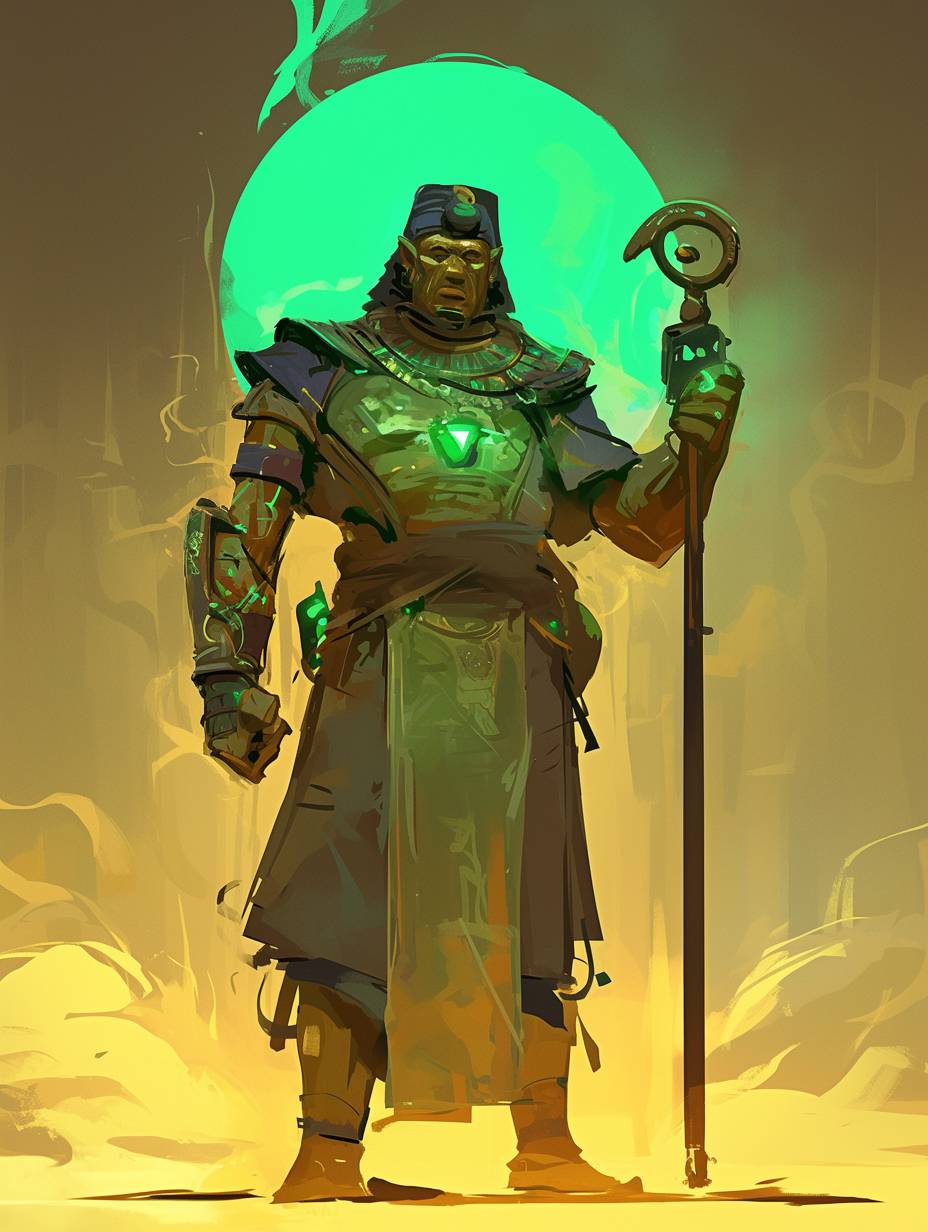 Concept art of Scooby Doo as the emperor of ancient Egypt, for a video game case cover art