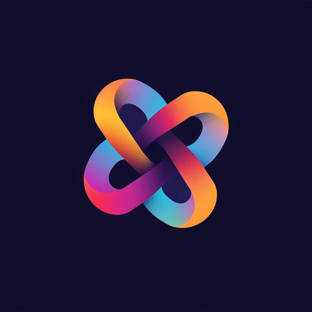 Design a LOGO with a gradient pattern, no lines, simple, with AI elements