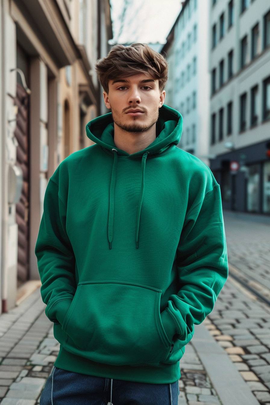 Bright green hoodie mockup