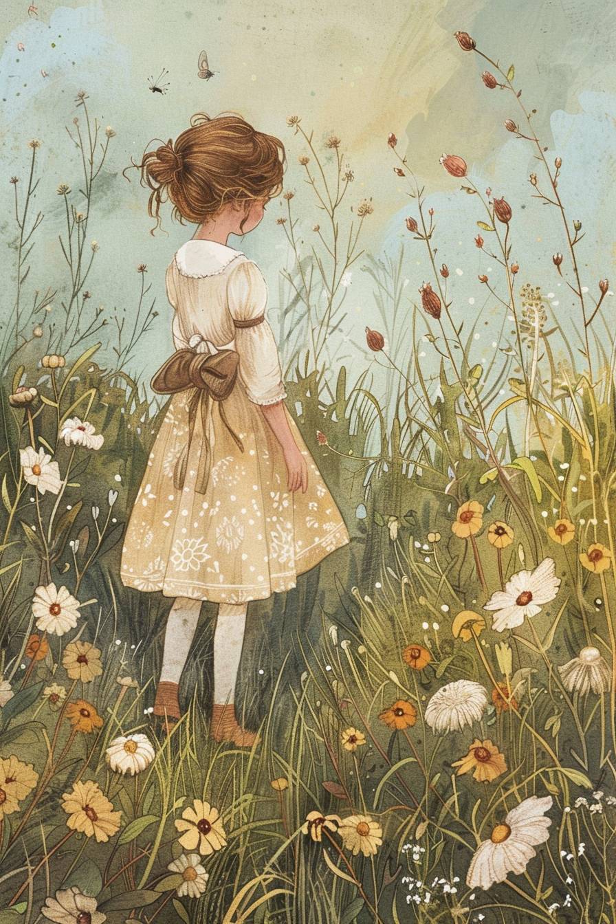 Draw inspiration from the whimsical illustrations of Kate Greenaway, known for her charming depictions of children and nature. Consider incorporating her distinctive style into your own work and creating something that captures the innocence and wonder of childhood.