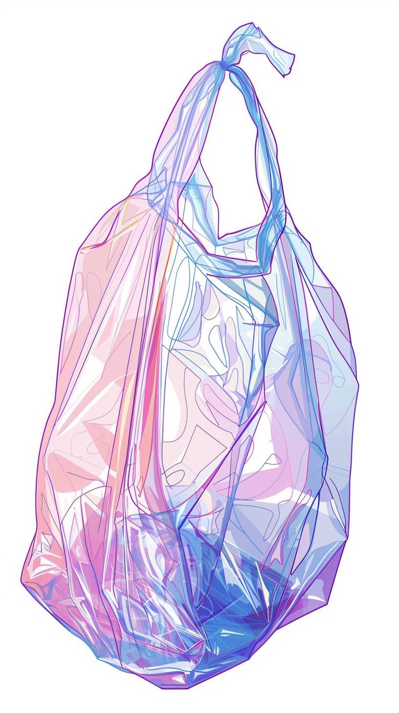 白い背景にプラスチックバッグのベクトル