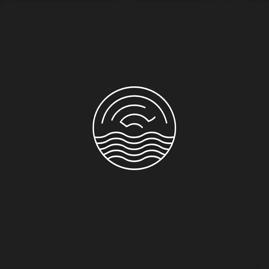 Simple linear minimalistic logo with wavy vibes