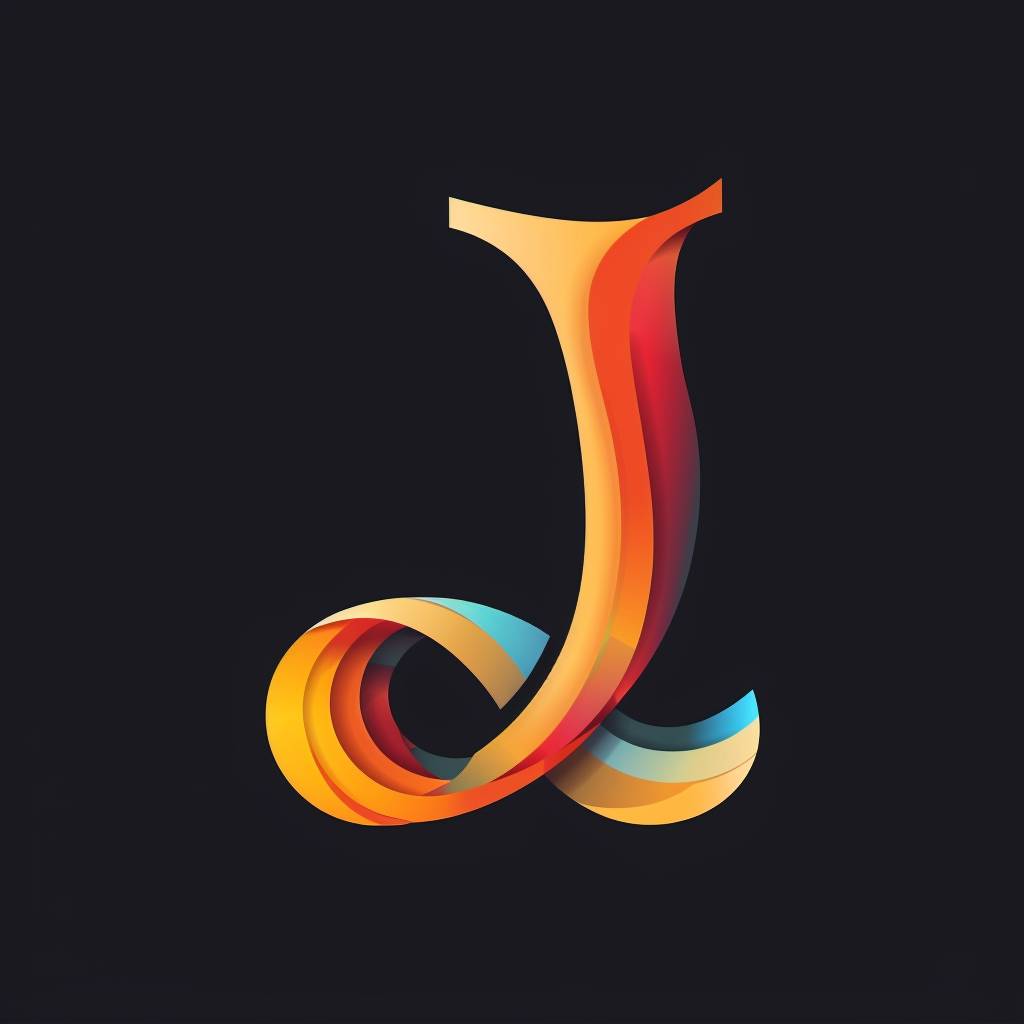 A modern, creative and simple logo starts from letter J