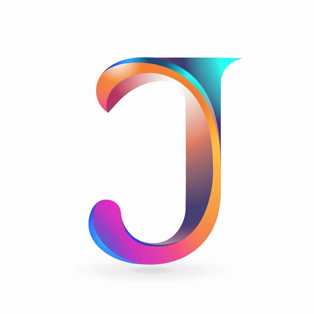 Letter J, logo, technology company, logo vector, simple, no realistic details, flat, simple, white background