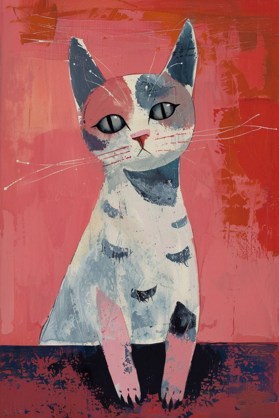 Mary Fedden's painting depicting Sphynx cat