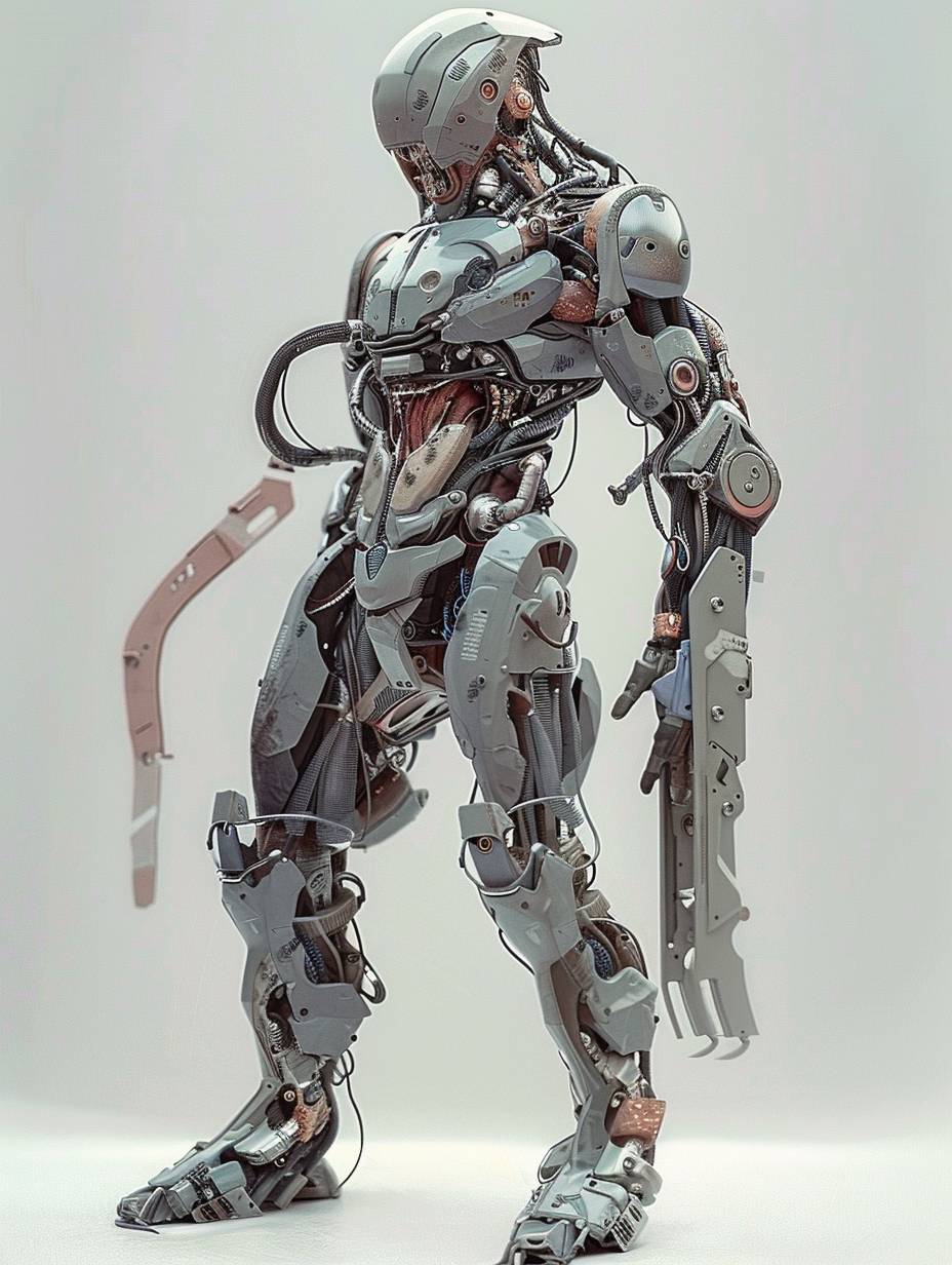 Rogue Warrior, cybernetic organisms, hybrid-tech, hyper-realistic details, mechanical integration, biological elements, artificial augmentation, bioengineering, machine-fusion