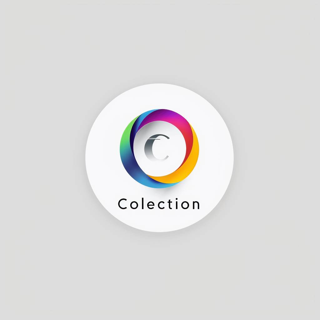 A minimalistic logo 'C Collection', ad hoc colors, white background, high resolution, 4k, high contrast, color grading