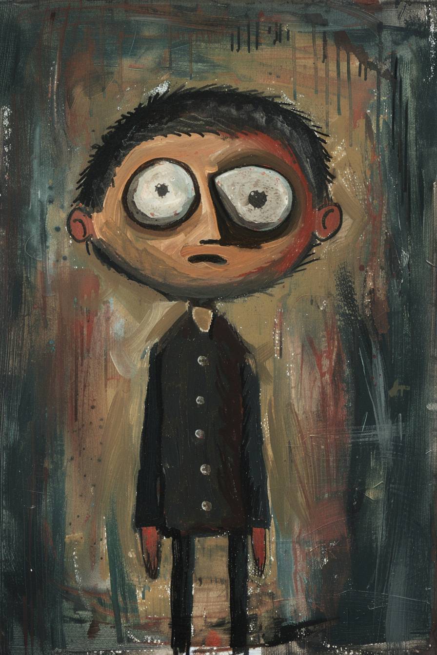 Character concept design in the style of Gary Bunt, half body