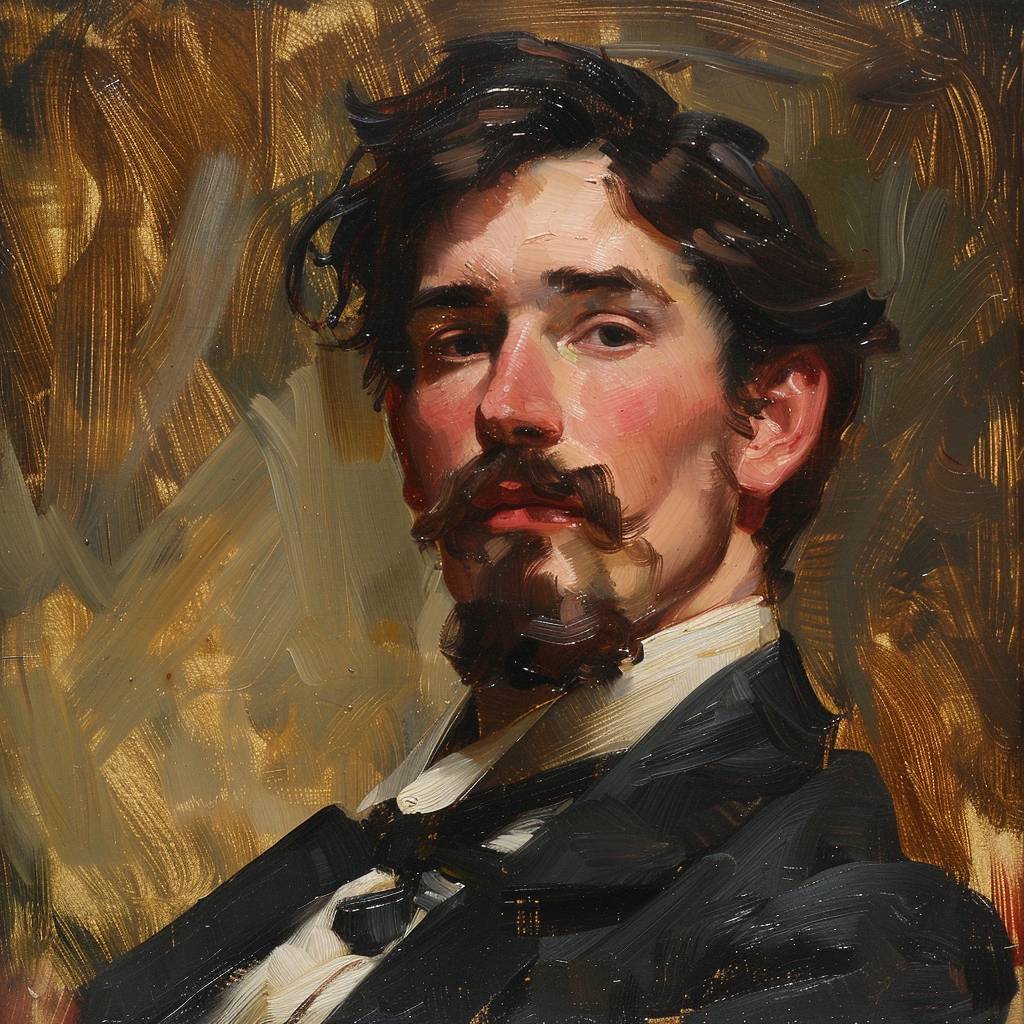 oil portrait by John Singer Sargent, painterly, oil on canvas