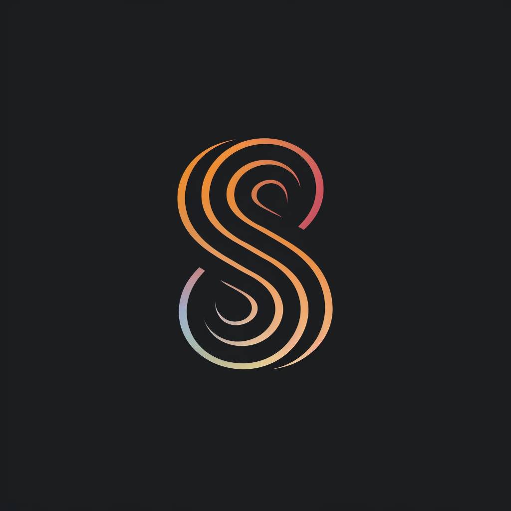 Minimal line logo of the letter S and T merged in one logo for a software company