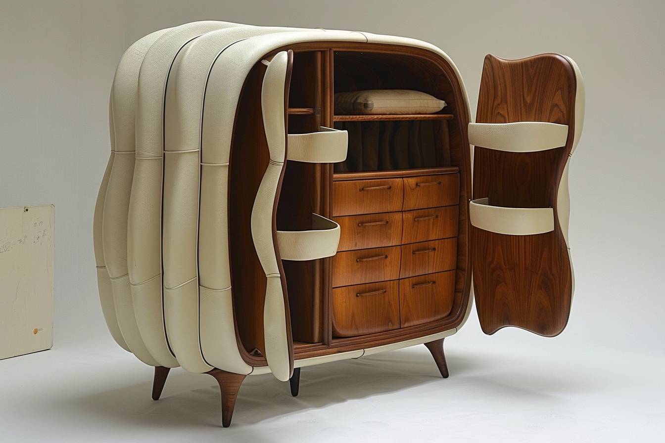 Award winning furniture design, open the doors and drawers of the Penultimate Chifforobe