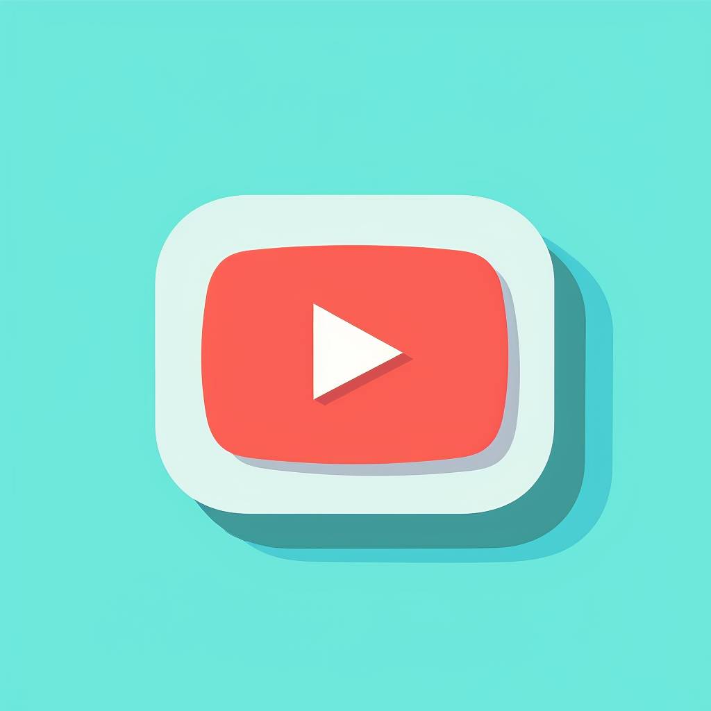 Minimalistic flat design of the YouTube logo, Tiffany Blue background, white interior, refined clean lines, enhanced contrast, professional graphic design, detailed vector art style, minimalist yet sophisticated,